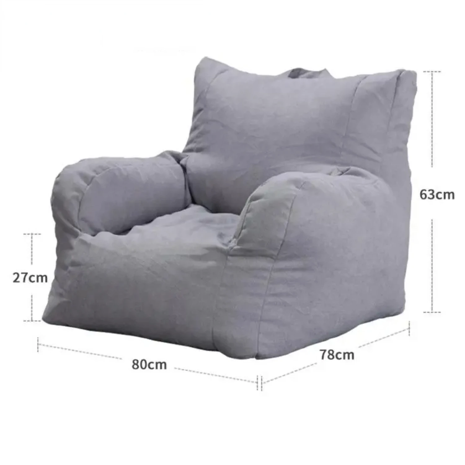 Comfortable Soft Cotton Bean Bag Chair Cover Without Filler for Children and Adults - Stylish Beanbag Armchair Pouf for Salon or