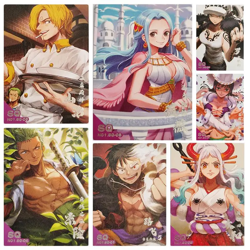 

Anime SQ series ONE PIECE Monkey D Luffy Roronoa Zoro Nefeltari Vivi Trafalgar D Water Law collection card Board game card