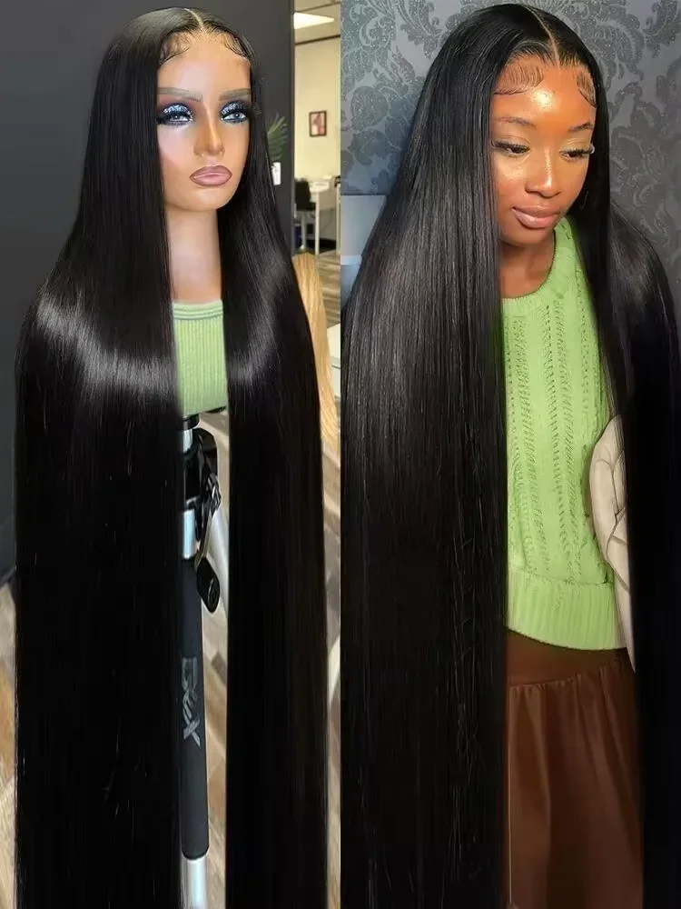 

36 Inch 200 High Desity 13x6 13x4 HD Lace Front Human Hair Wigs Pre Plucked For Women Bone Straight Human Hair Lace Frontal Wigs