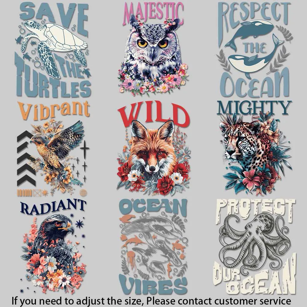 Majestic Wildlife Graphic Vibrant Bird Graphic Floral Nature Theme iron on patches for clothes High-quality DIY Decoration