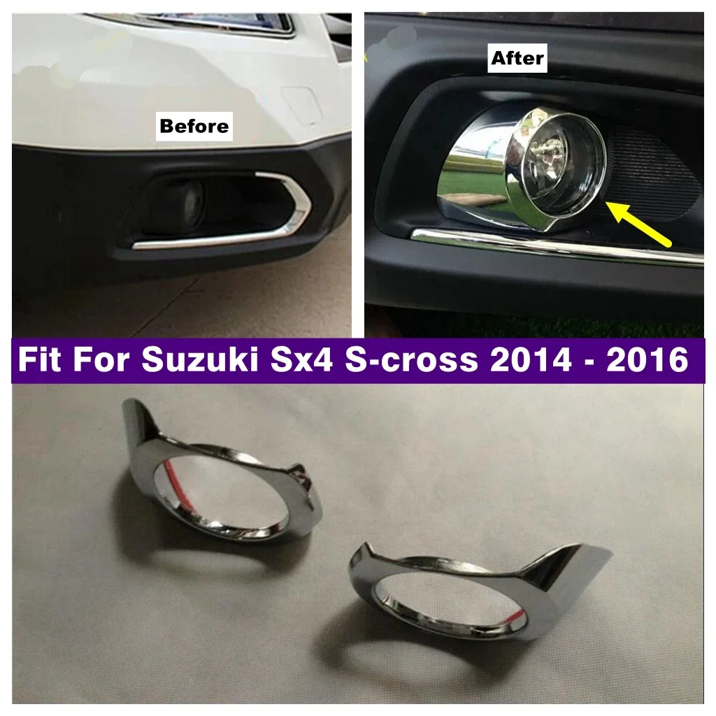 

Chrome Exterior Refit Kit Front Fog Lamps Lights Decoration Cover Trim Fit For Suzuki Sx4 s-cross 2014 - 2016 Accessories