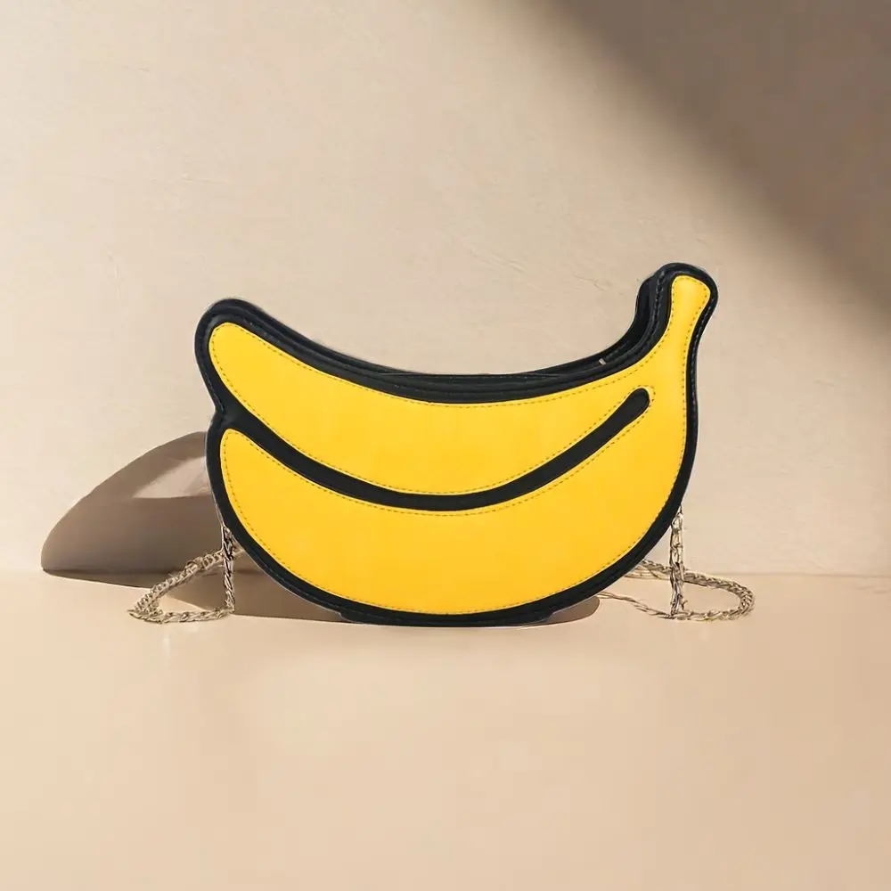 Shoulder Strap Banana Shape Shoulder Bag Banana Shape Fresh Design Fruit Pattern Crossbody Bag Fruit Pattern