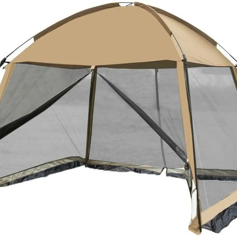 

11 x 11 футов экранированная сетка, настенный навес, палатка, экранное укрытие, беседки для патио, активного отдыха на природе, кемпинга - бежевый