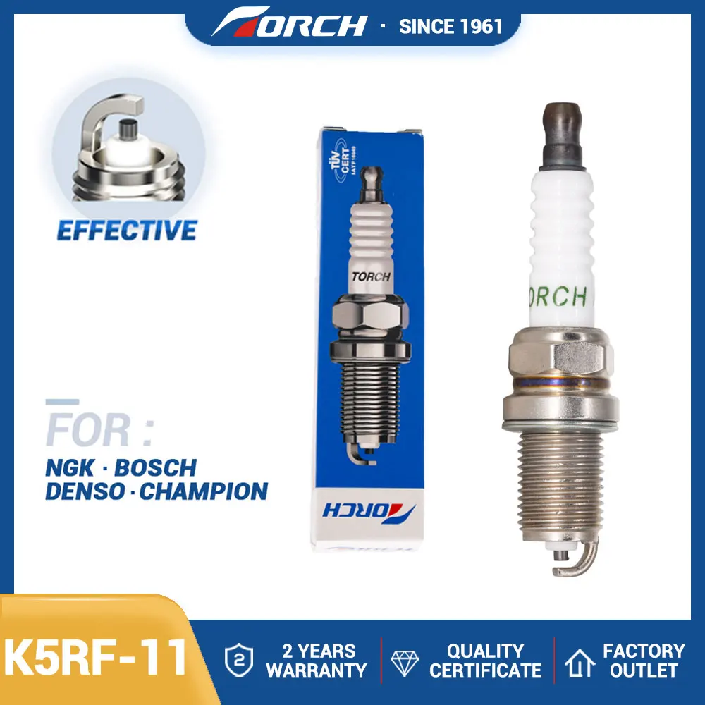 1PCS Busi TORCH K5RF-11 Ganti untuk 6953/BKR5E11 Denso K16PRU11 FR8DCX+ BERU 14FR-8DUX KIA 0K23A18110 HONDA 980795514E