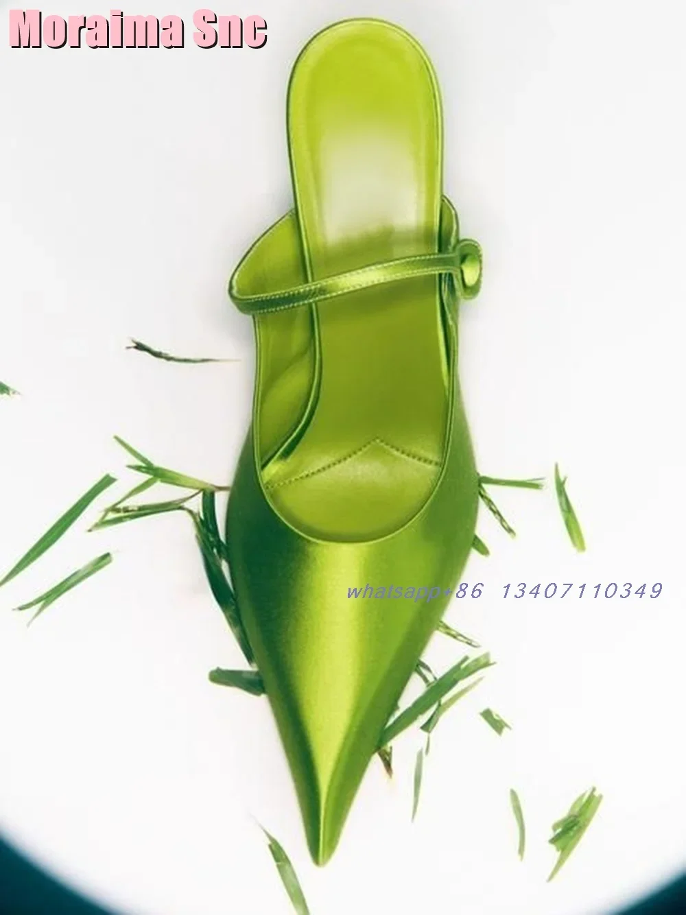 Розово-красные атласные тапочки с острым носком, пикантная модная женская обувь на высоком каблуке-шпильке с ремешком на щиколотке, лето 2024, новинка, однотонная для банкетной вечеринки