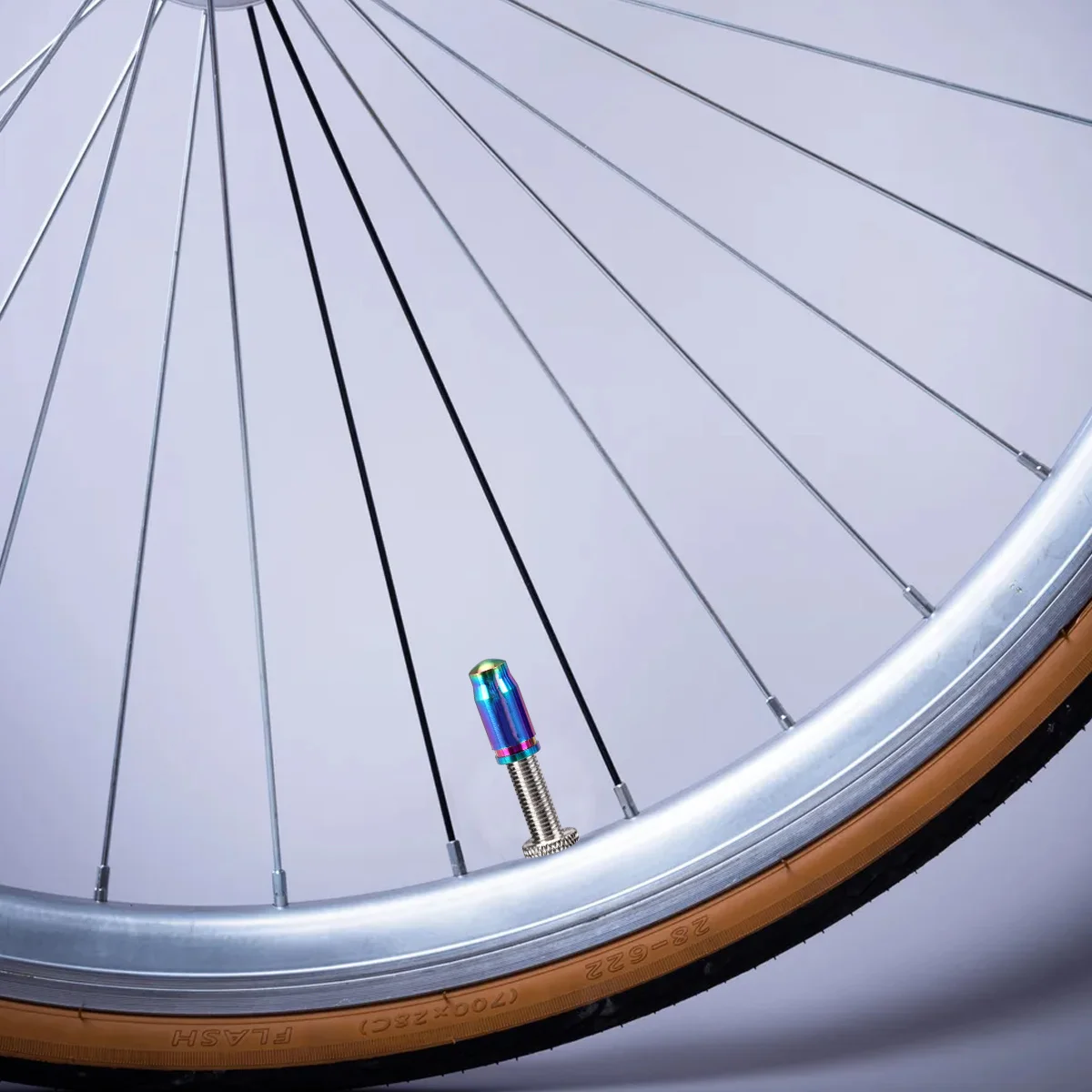 2Pcs Bike Tire Titanium Alloy French Air Nozzle Cap Durable Mountain Road Bike Valve Cover Easy Install Titanium Alloy Tire Cap