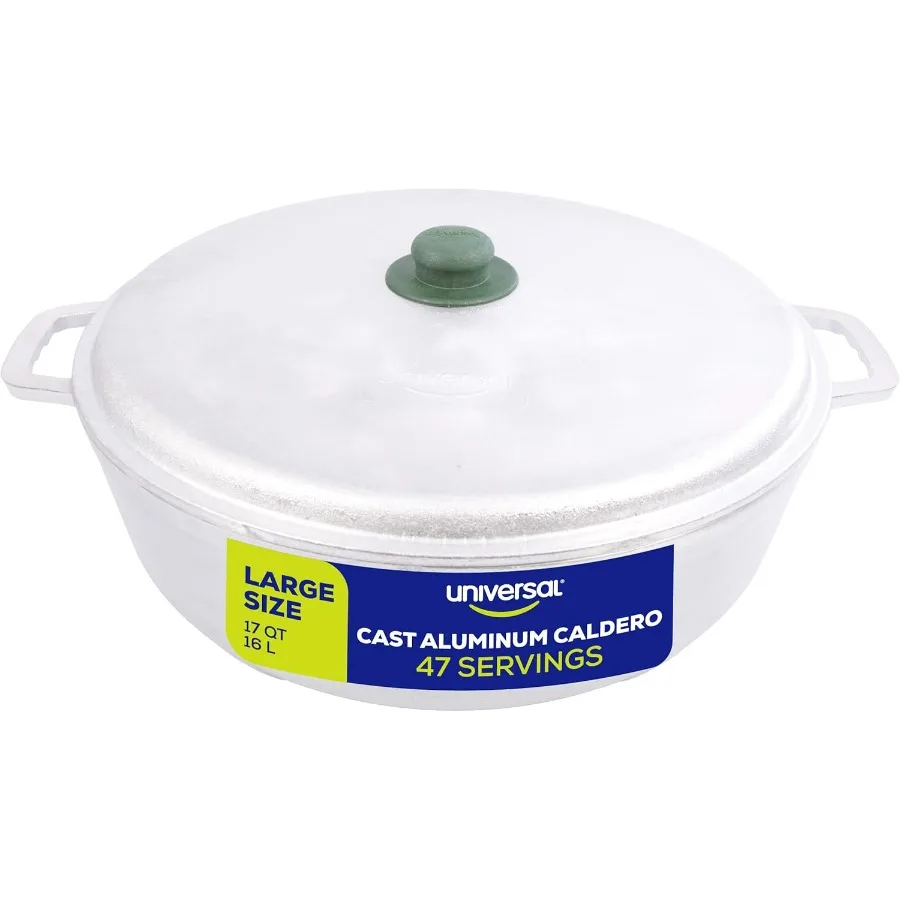 

Профессиональный большой кадрo, 47 чашек, 17 QT, 16 л, алюминиевый горшок из нержавеющей стали, даже распределение тепла и быстрая кулинария, голландская духовка, эр