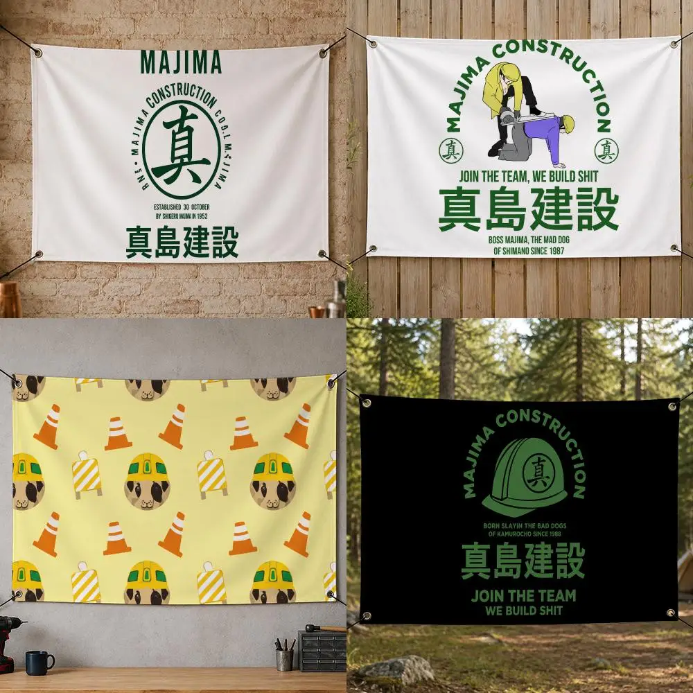 Game Yakuza T-The Majima Construction Team Flags Flag Banner for Bedroom Dorm Party Home Living Room Game Room Gift