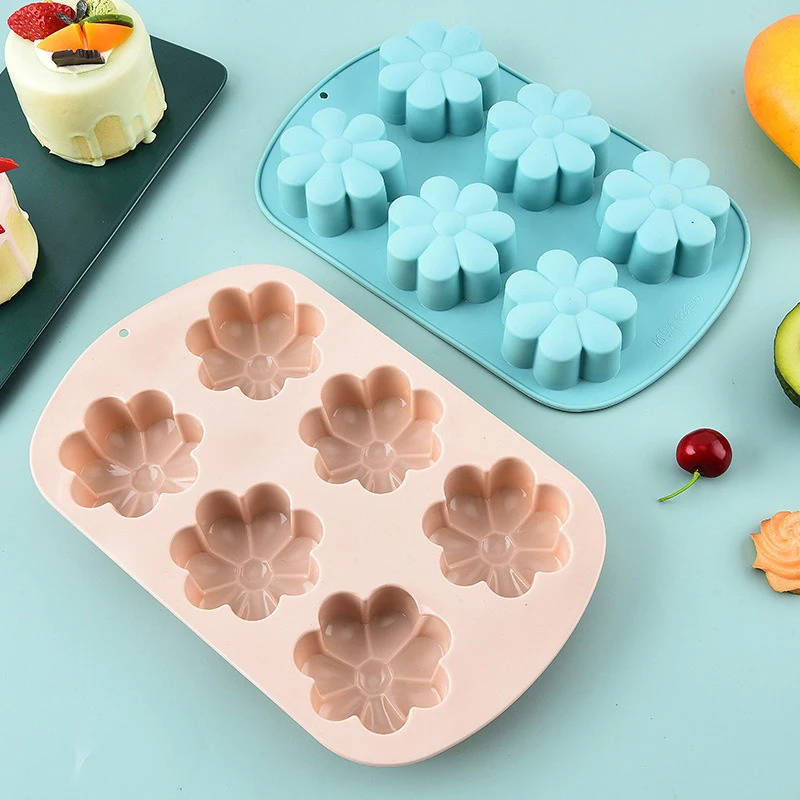 Picture 3: 【M】6-hole Silicone Cake Mold, Heart-shaped Silicone Mold, DIY Cake And Chocolate Baking Tool,  Mold.