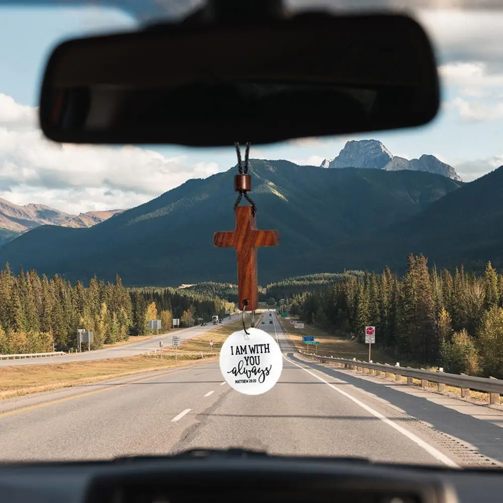 Wooden Pendant Car Decoration Blessing Pendant for Car Rearview Mirror Decor Wooden Ornament Gift for Loved Ones Hanging