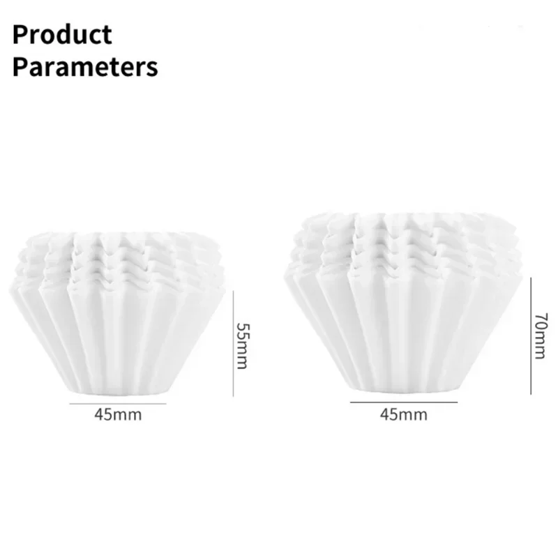 1-4 People Cake Coffee Filter Paper Filter Paper 50 Pcs/pack Drip Type Hand-brewed Coffee Origami Filter Cup Barista Accessories