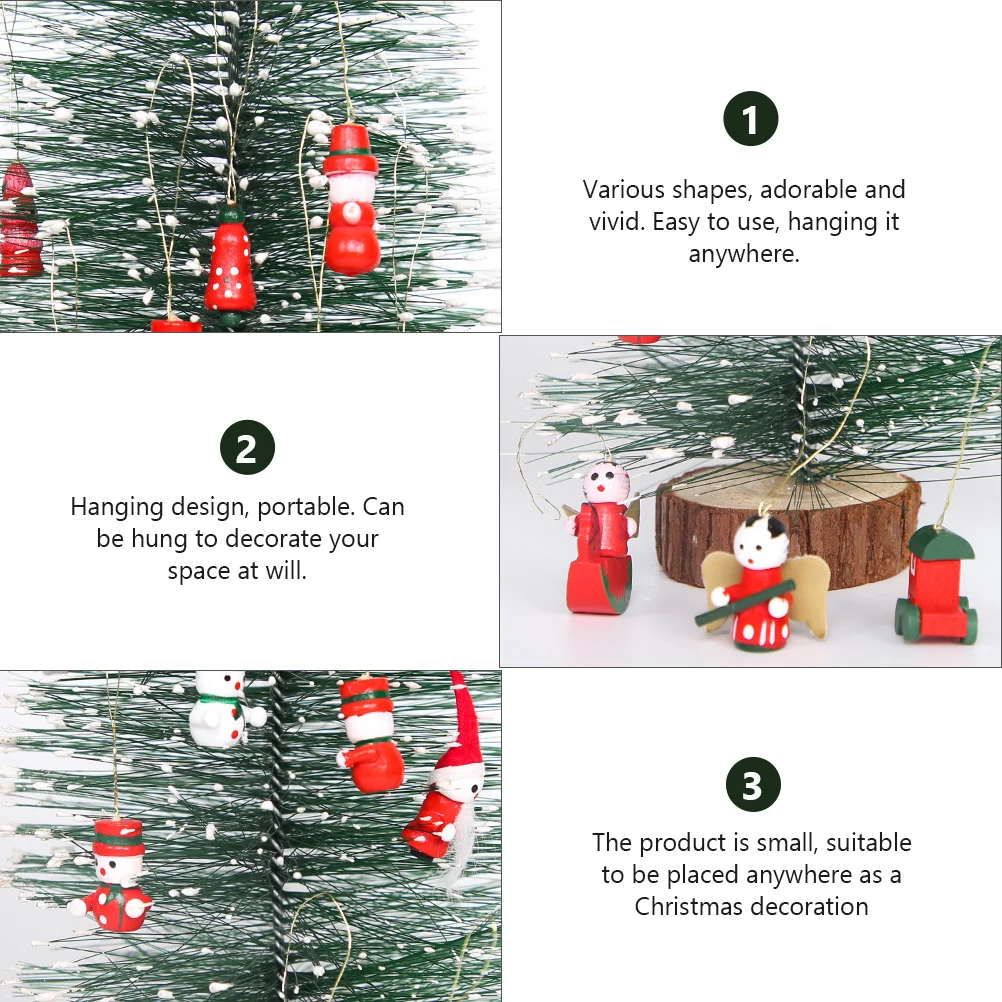 

Box Christmas Wooden Pendants Hanging Decor Various Shapes Christmas Tree Adorable Wooden Pendant Decorative Prop