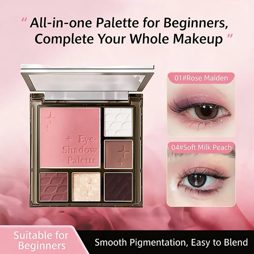 Multi-functional Makeup Palette Eyeshadow Blush Highlighter Contour All in One Matte Shimmer Eye Shadow Powder Face Cosmetics
