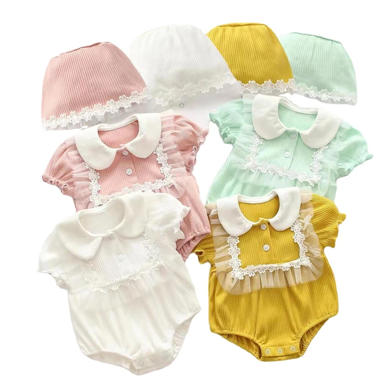 

Ruffles Lace Summe Baby Bodysuits Short Sleeve Cotton Toddler Kids Girls Jumpsuits Birthday Clothes Onesie