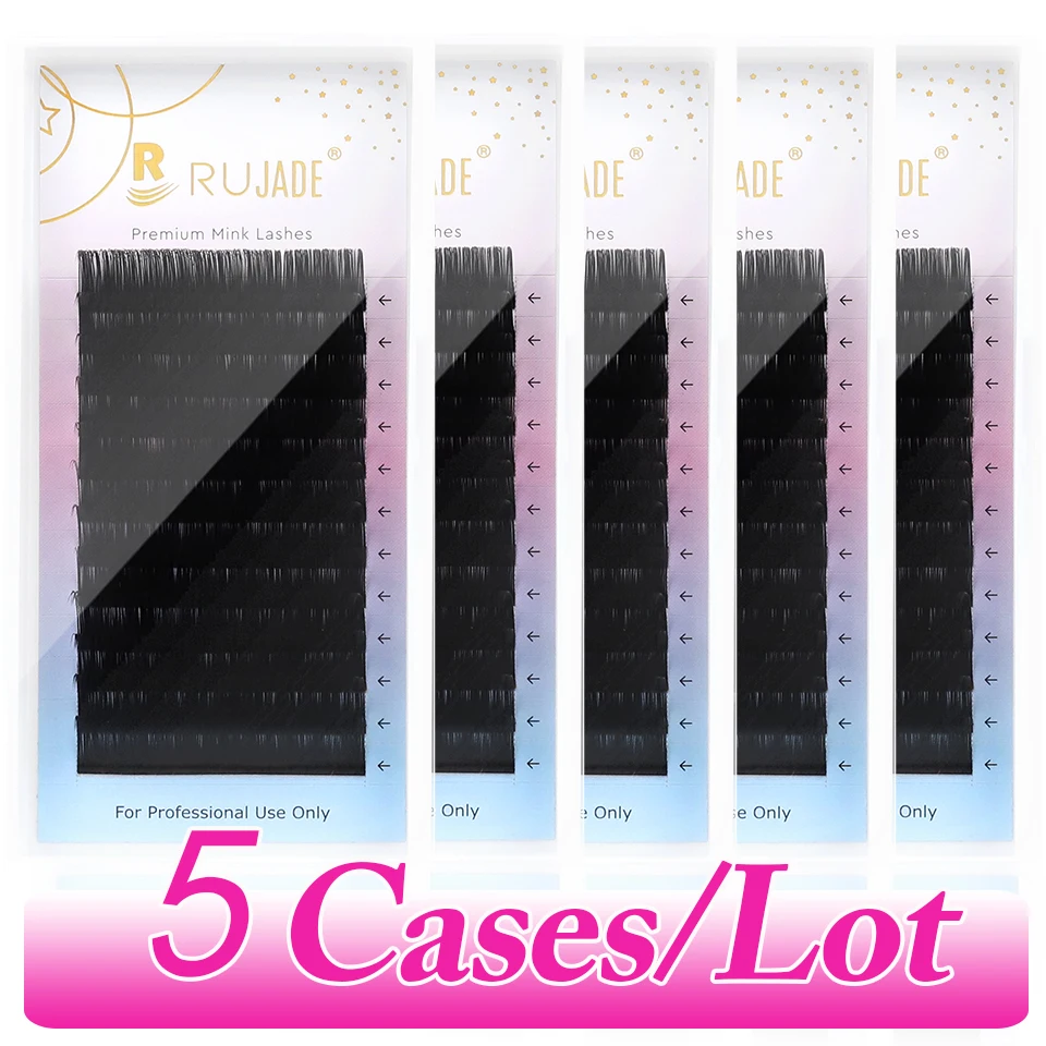 5 Cases/Lot Quality Individual Eyelash Extensions Tray Premium Fake Mink Soft Natural Professional Classic False Eyelashes 6-20m