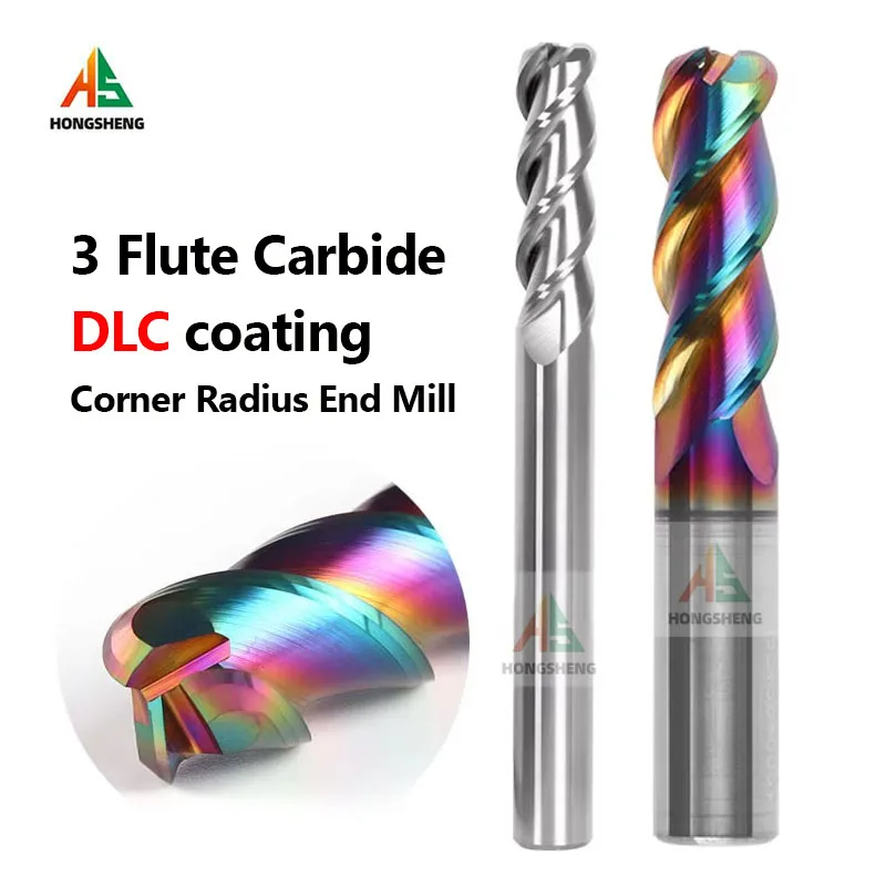 

Концевая HRC60 с 3 флейты, Угловой радиус, R Bullnose CNC, резец из карбида вольфрама и стали R0.5 R1 для алюминия, меди, дерева 3 зуба