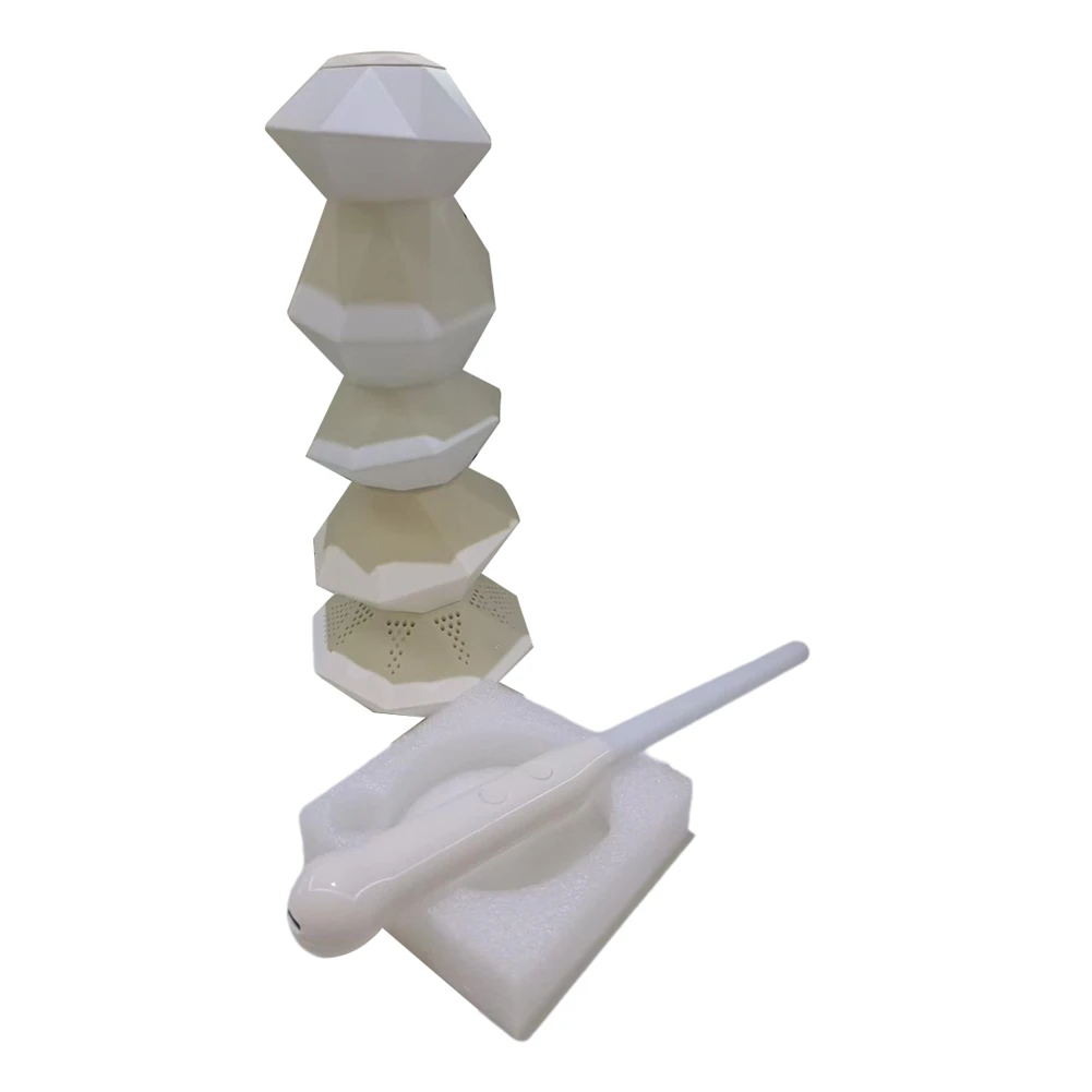ABKW-Crystal LED Light 3D Stackable Speaker Lamp Bluetooth Music Sync With Magic Wand Control For Home Decor