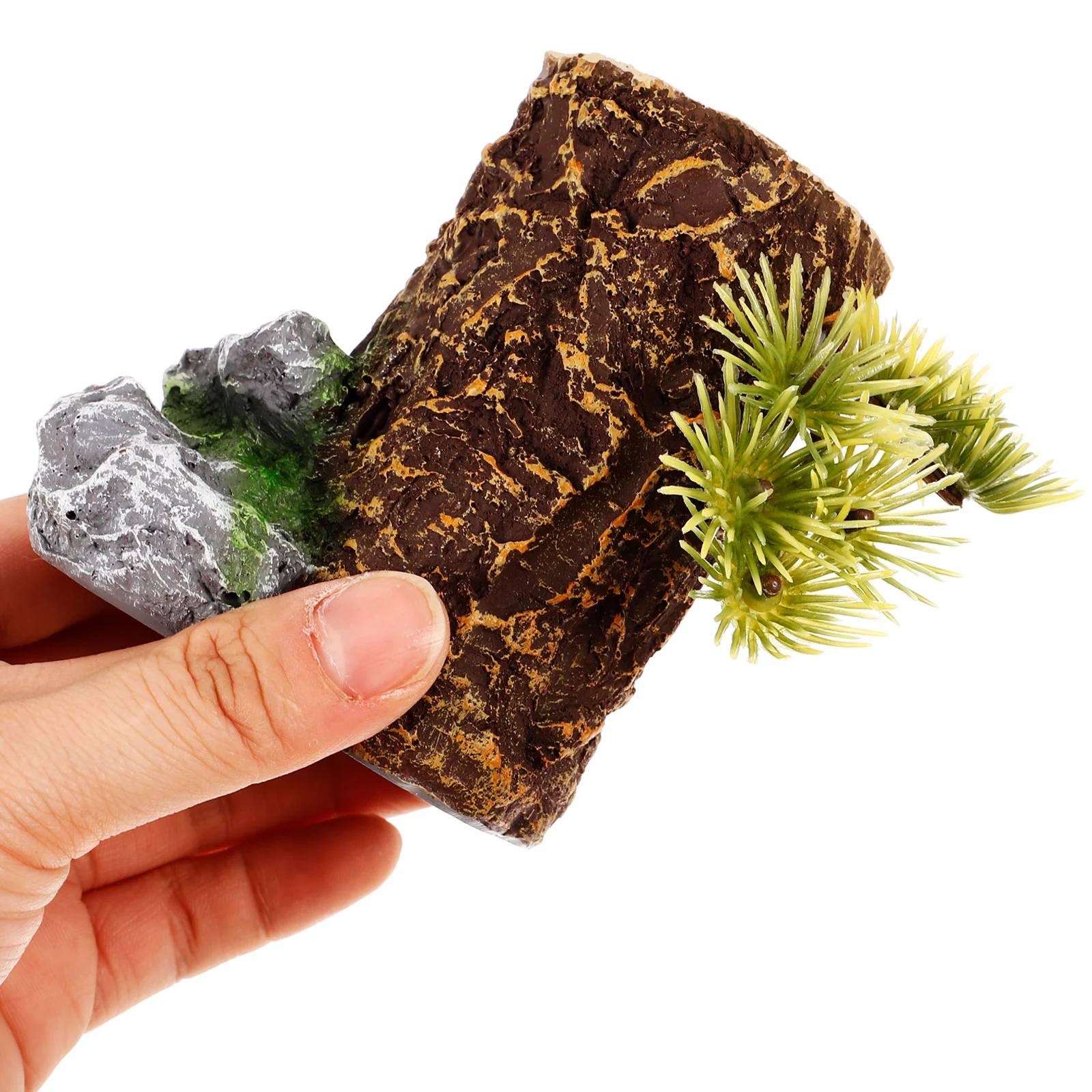 

Aquarium Tree Trunk Resin Stump Lightweight Creative Decorative Landscape Stump Wear-Resistant Fish Tank Ornament