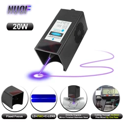 Moduł laserowy NUOF 10W 20W ze wspomaganiem powietrznym głowica do grawerowania laserowego 450nm głowica niebieski Laser do maszyny do cięcia laserem CNC