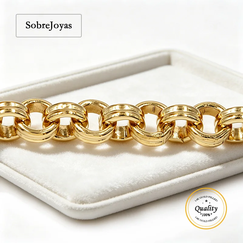

14K Gold Filled Double Circle Chain 2.62MM Double Rolo Unfinished Necklace Bracelet Wholesale Jewelry Making