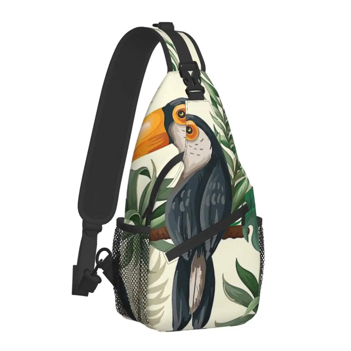 Funny Cool Animals Crossbody Bag Sports Tropical Jungle Toucan Chest Bag Unisex Women Man Fashion Shoulder Backpacks Travel