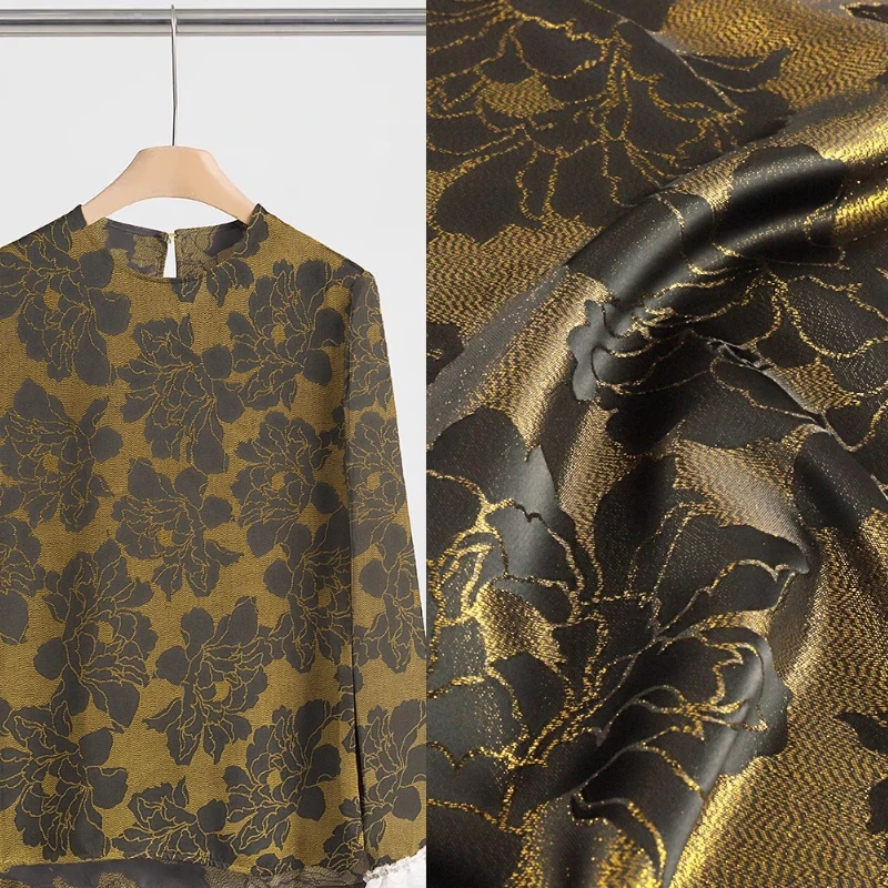 

Современный китайский традиционный цветочный вышитый парчовый материал с узором пиона, дизайнерский жилет, пальто, швейные аксессуары, оптовая продажа