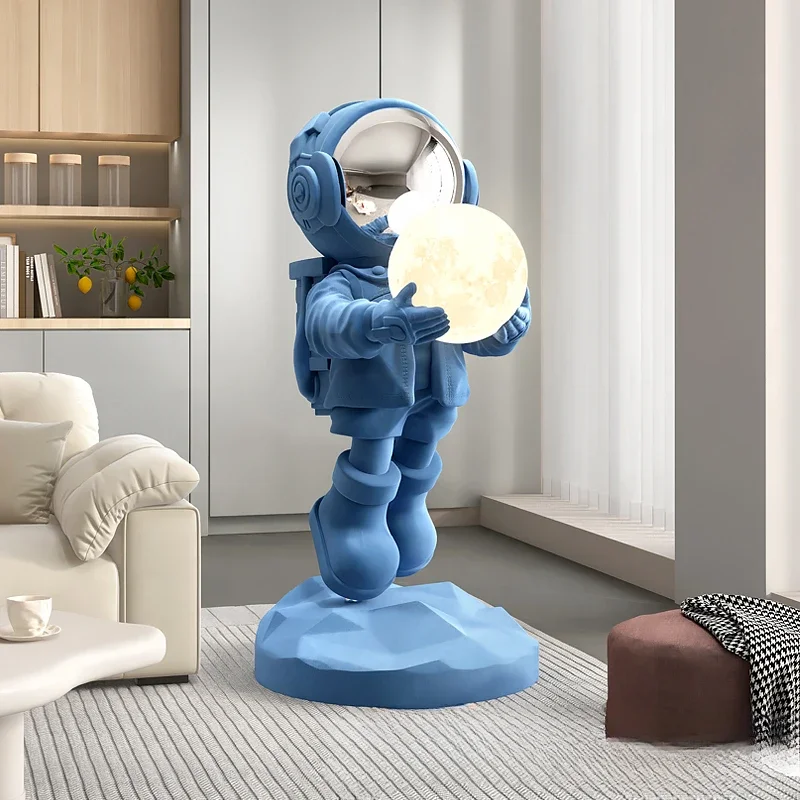 

Indoor Home Decoration Astronaut Sculpture Modern Living Room Children's Room Floor Resin Luminous Figure Model Statue Ornaments