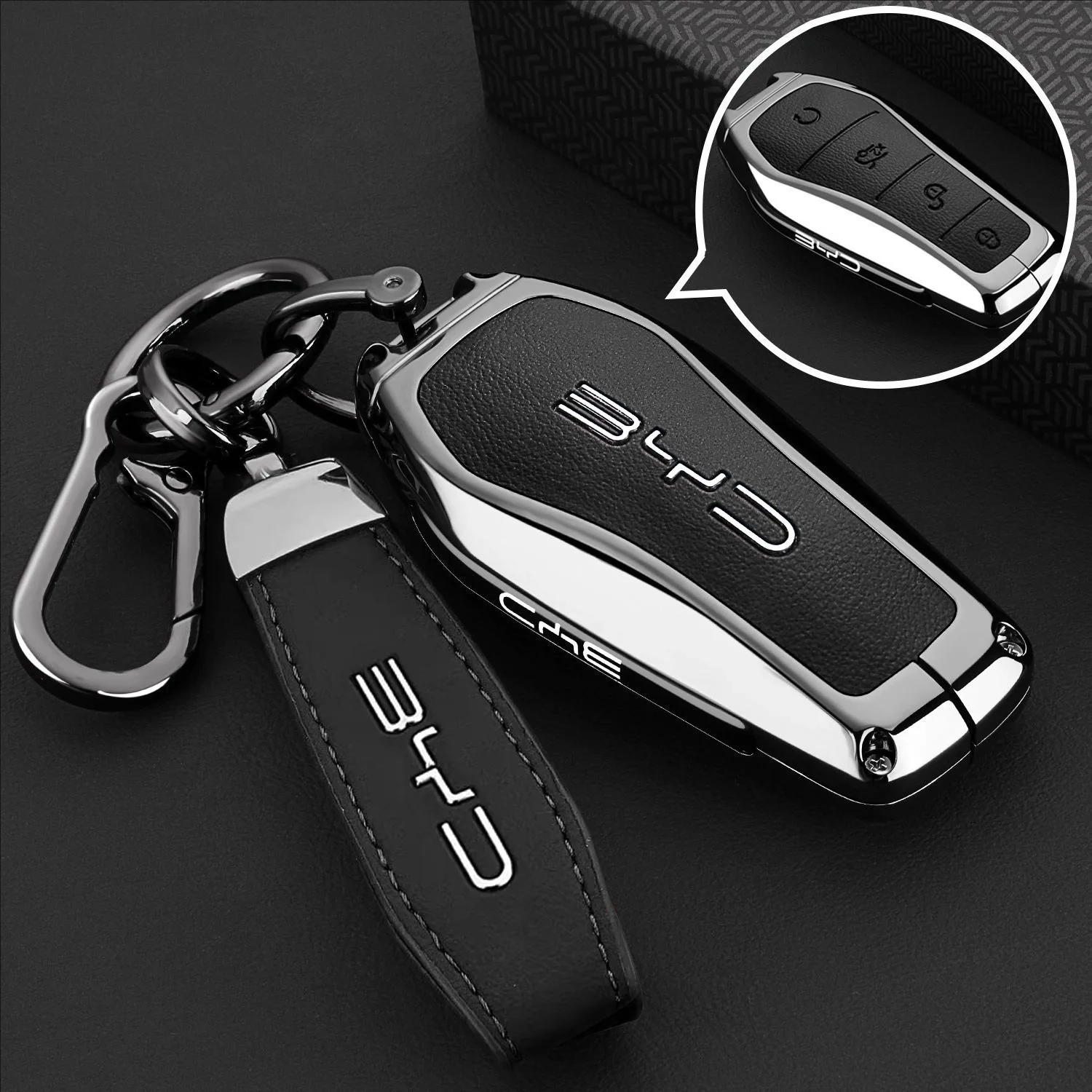 Zinc Alloy Car Key Case Cover for BYD Seal U DMI Song Plus Atto 3 Han EV Tang Qin Dolphin Durable Second Song Pro Accesssories