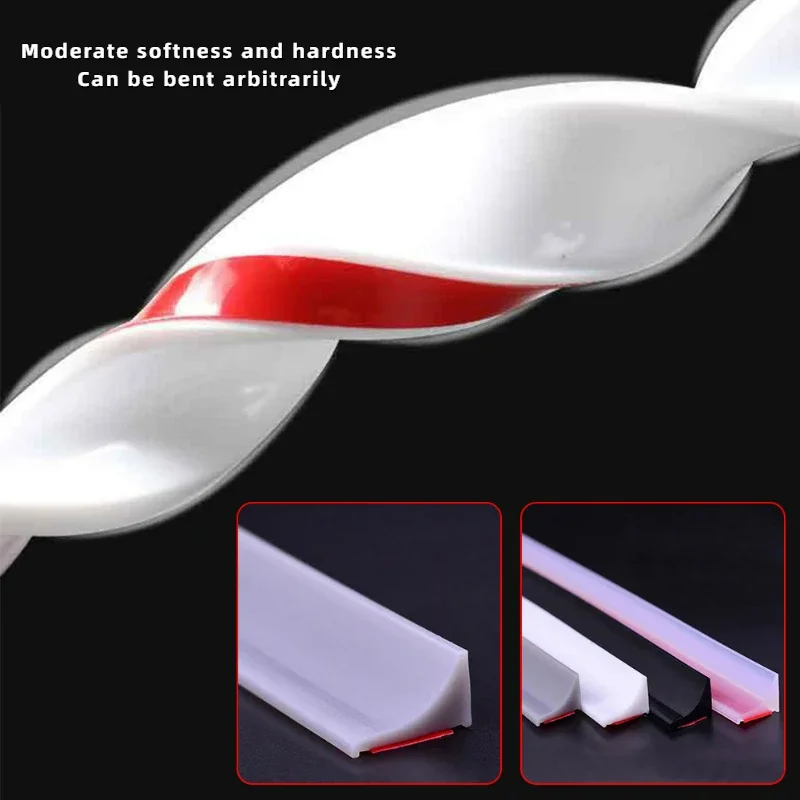 Self-Adhesive Silicone Bathroom Water Stopper Water Retaining Strip Bendable Bathroom Door Washing Machine Shower Dam Barrier