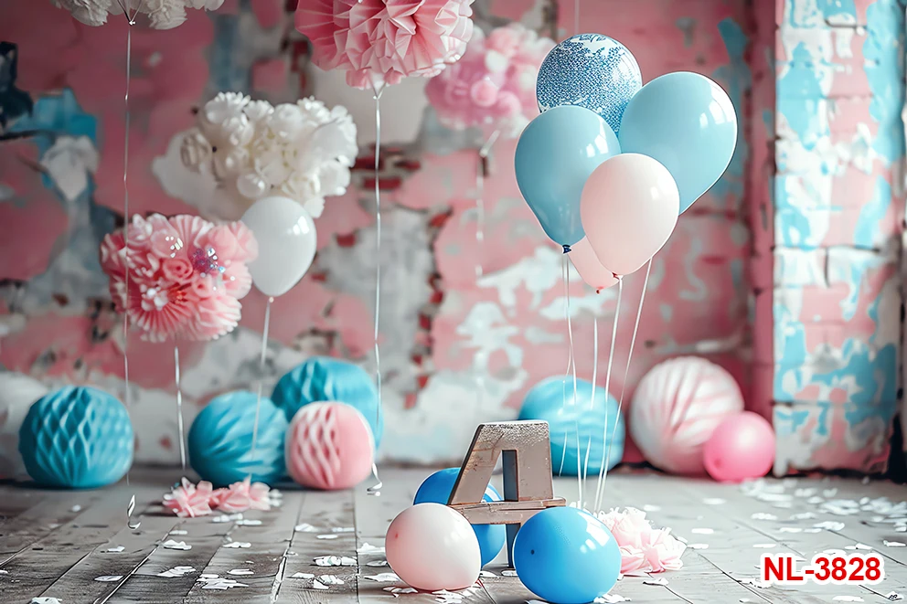 Фоны для новорожденных, детские украшения для дня рождения, воздушные шары, торт, стол, детский портретный фон для фотосъемки, баннер