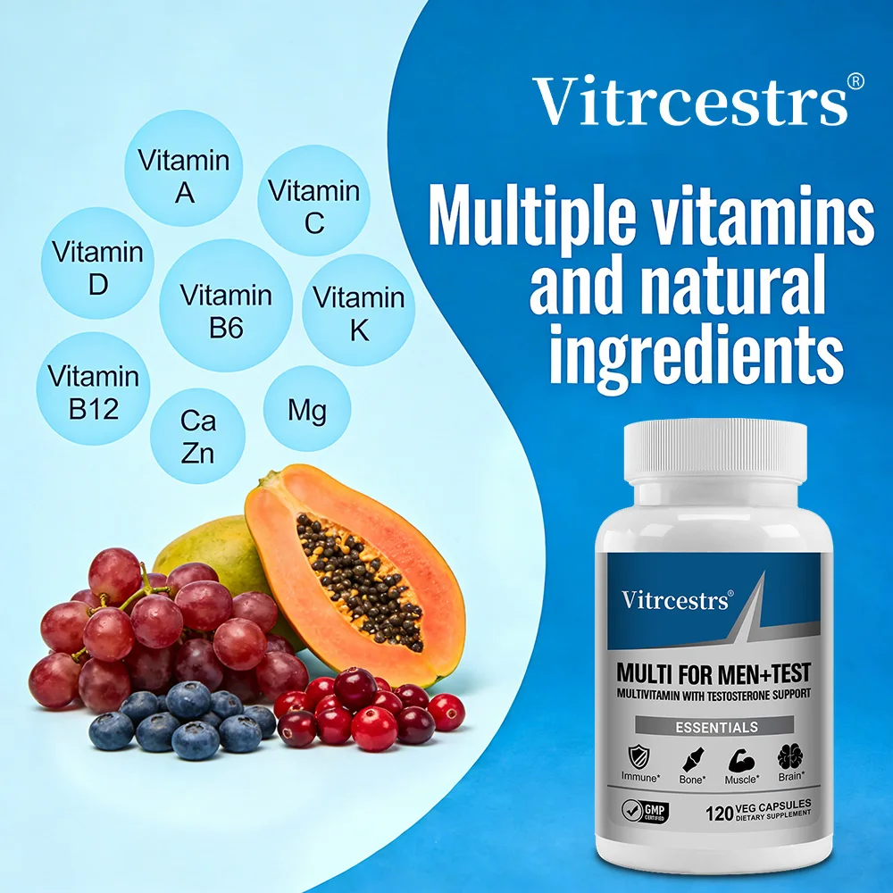 Men's Daily Multivitamin Capsules - 20+ Vitamins & Minerals, Brain Heart Prostate Immune Health, Energy Stamina Muscle Support
