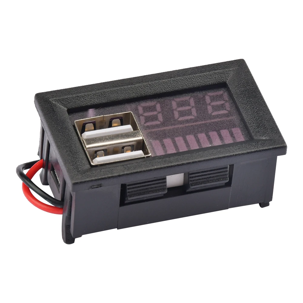 Lítio Bateria Capacidade Indicador, Voltímetro Carro, Painel Medidor de Tensão, Tester Poder, Li-ion, Chumbo Ácido, Display LED, USB, 5V, 2A, 4S, 12V