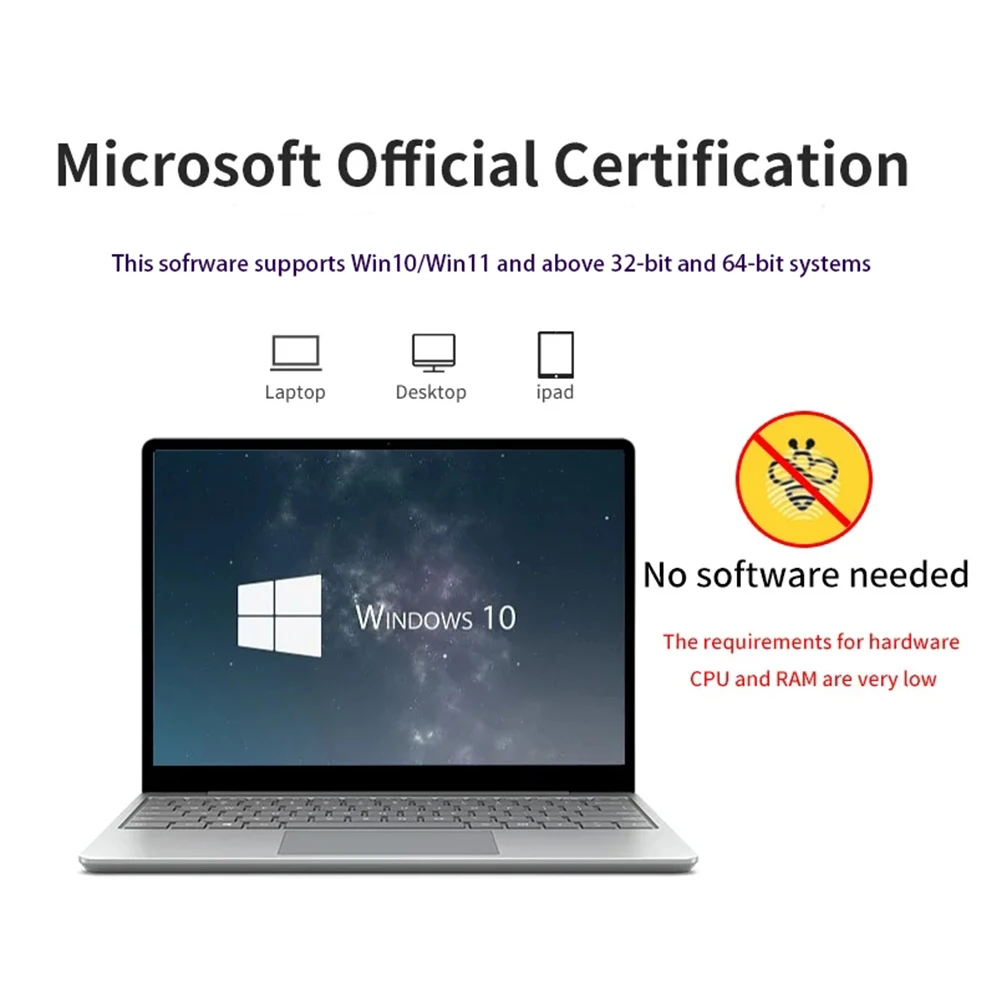 جهاز تسجيل الدخول ببصمة الإصبع USB أداة بيومترية نظام تسجيل الدخول للتعرف على بصمات الأصابع مناسب لـ WIN10/WIN11 بدون سائق #3
