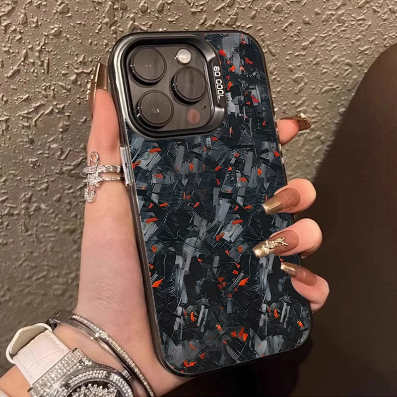 Real Forged Carbon Fiber Plating Case for iPhone 11 12 13 14 15 16 Pro Max XS X XR 8 7 Plus SE 2020 Shockproof Matte Hard Cover - náhled 2