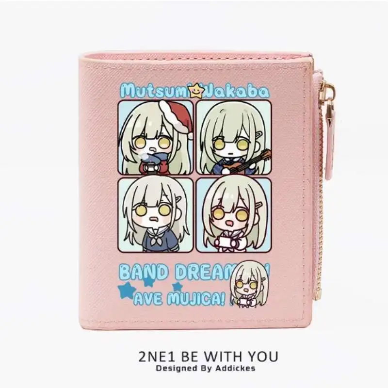 Anime Bangdream Ave Mujica cartera de moda PU monedero tarjeta moneda cremallera dinero bolsa Cosplay regalo B2266 Anime