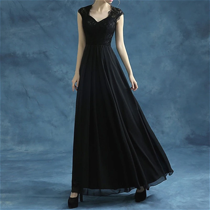 

Women Dress Long Dresses Gown Vestidos Y2k Streetwear V Neck Sleeveless Backless Lace Elegant Splice Party Night Work 2026