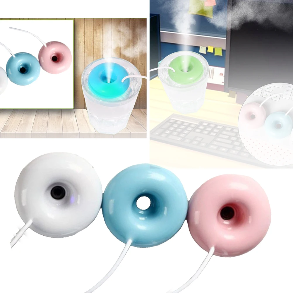 

Donut Humidifier Mininature Portable Office Desktop Humidifier Round Air Diffuser For Home Desk Donut Style Steam Diffuser