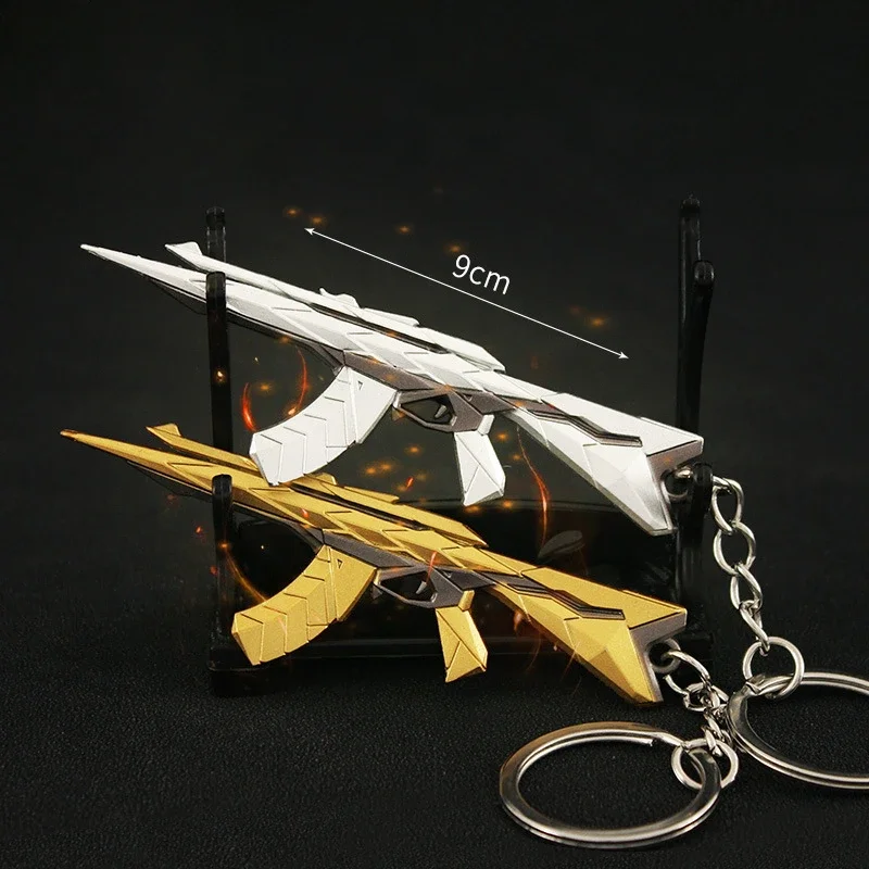 9cm Valorant Knife Weapon Keychains Araxys Skin for Vandal Game Peripheral Samurai Sword Pocket Knife Gun Model Gifts Boys Toys