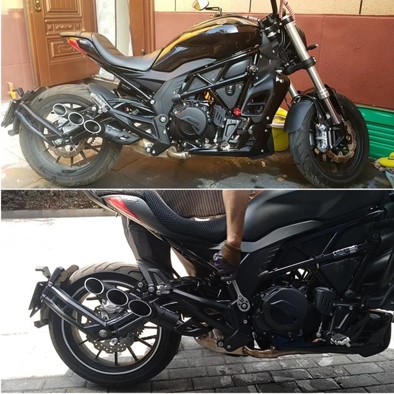 الانزلاق على دراجة نارية العادم الخمار الهروب منتصف اتصال الفولاذ المقاوم للصدأ الأوسط وصلة الأنابيب السعر المنخفض لبينيلي 502C #6