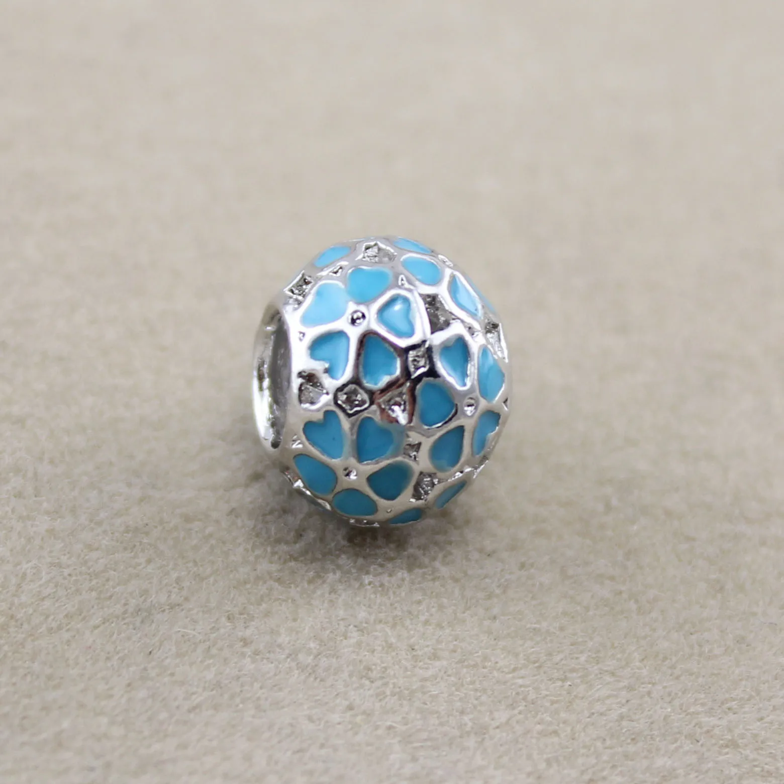 20Pcs/Lot Fashion Flower Ball Alloy Oil Droplets Beads Murano Charm fit Pandora Diy  Bracelet Handmade Jewelry Making image 3