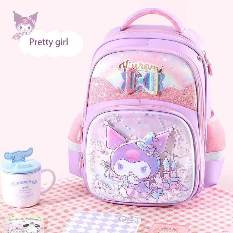 

Sanrioed Cinnamoroll School Bag Kawaii Kuromi Permeability Elementary School Cartoon Backpack Spine Protection To Reduce Burden