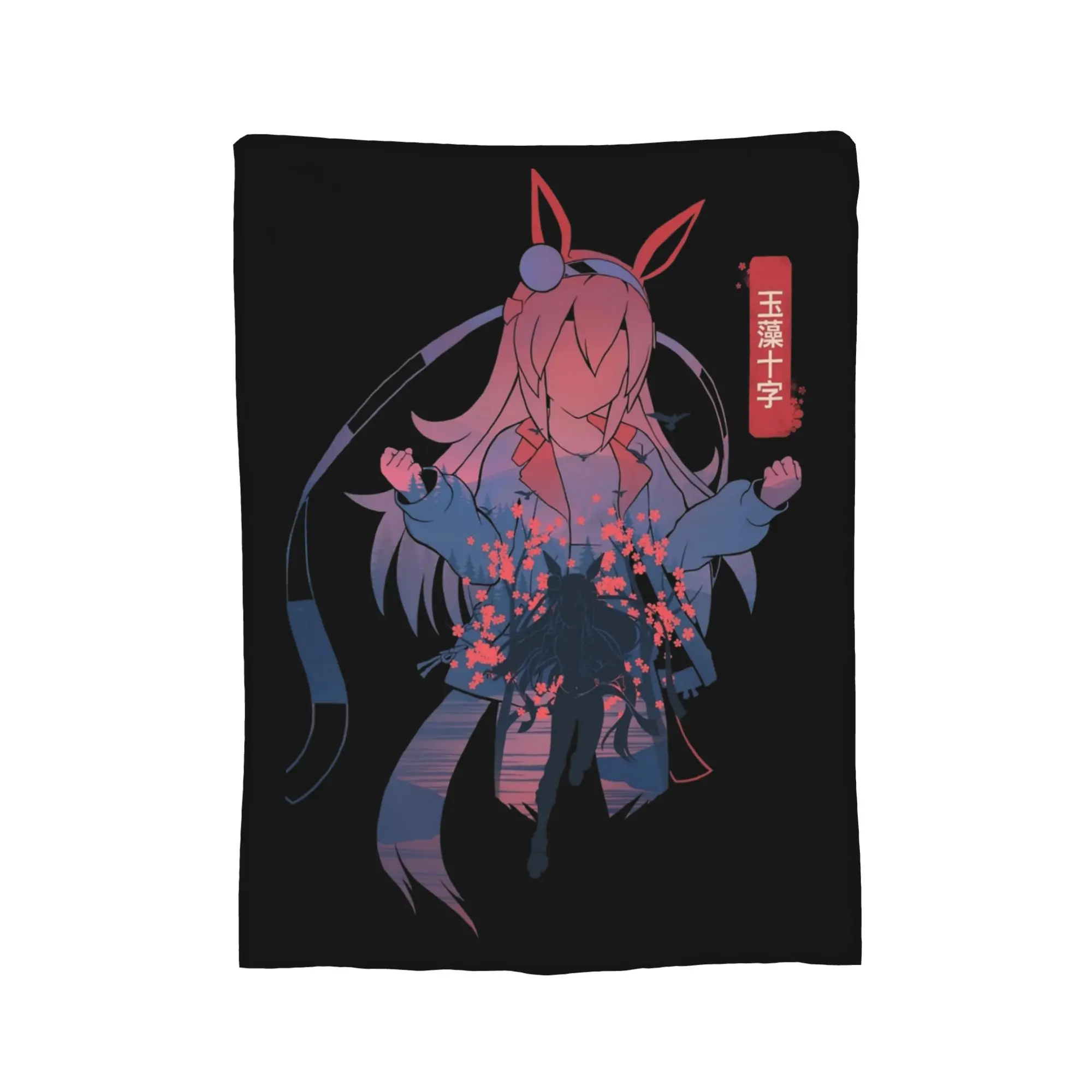 Tamamo Cross Uma Musume Anime Blanket Flannel Print  Multi-function Soft Throw Blanket for Bedding Bedroom Quilt