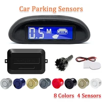 Sensor de estacionamiento Sinovcle para coche con Monitor LED inverso Parktronic automático, sistema de detección de Radar de 4 sensores, pantalla de retroiluminación