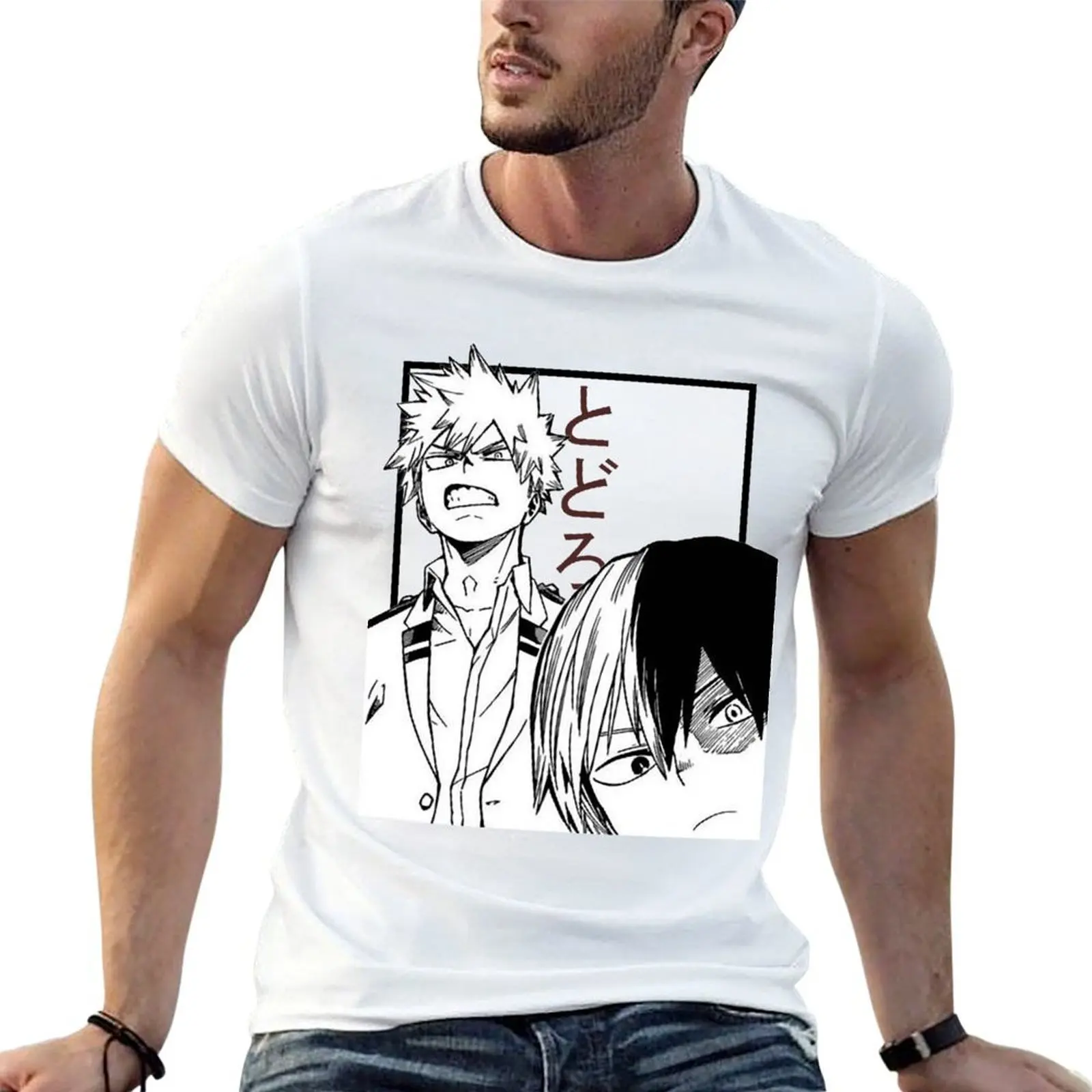 

todoroki and katsuki bakugou T-Shirt t shirt personalised man t shirt cotton high quality T-Shirt