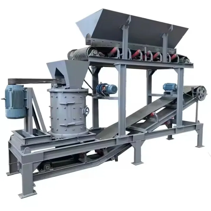 鉄鉱石ケイ酸塩石ハンマークラッシャー複合設計鉱山クラッシャーエンジンベアリング、振動ホッパーベルトコンベア搭載