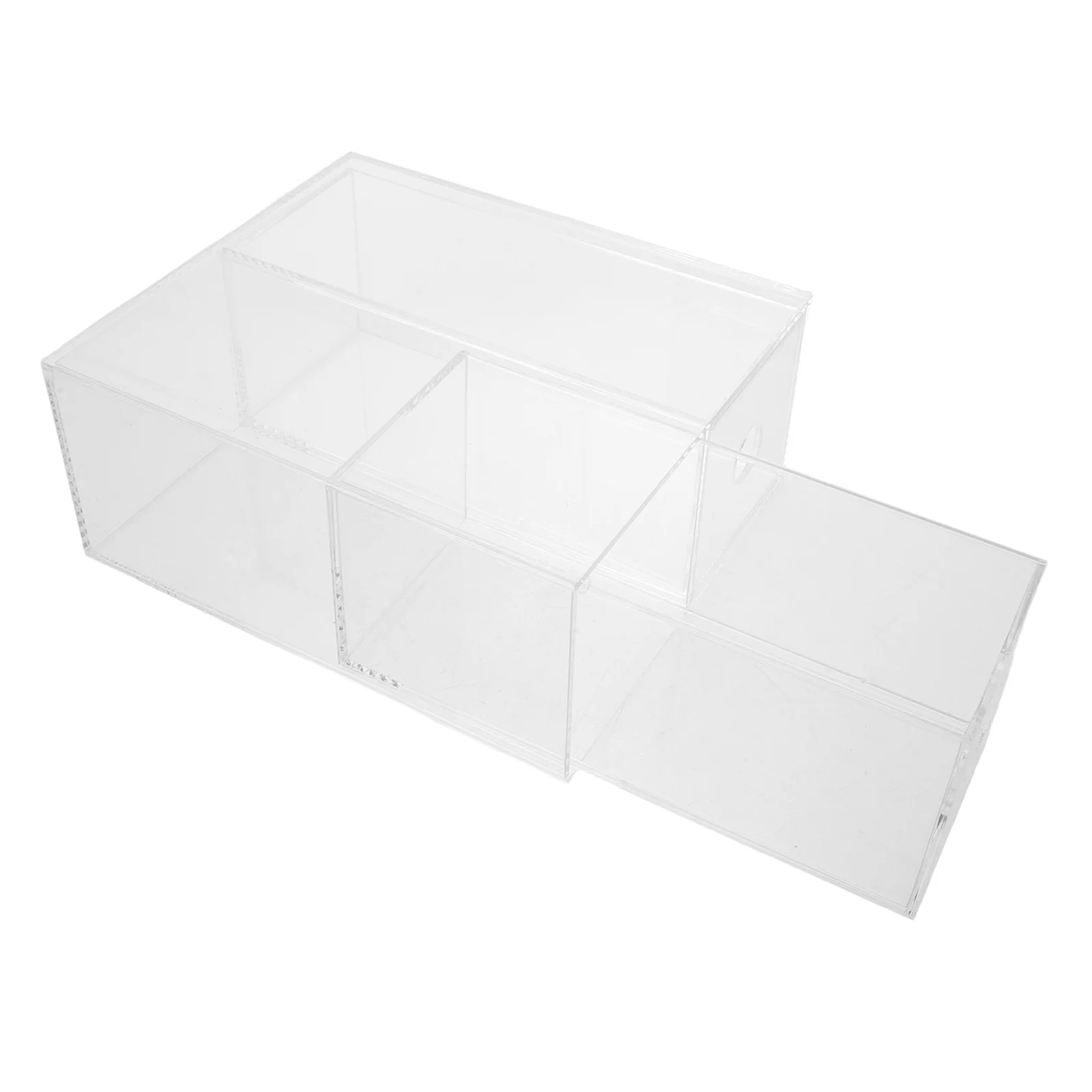 

2 Layer Acrylic Display Case 6.80X5.86X2.91In Transparent Dustproof Organizer For Pin Badge Holder Figure Storage Shelf Desktop