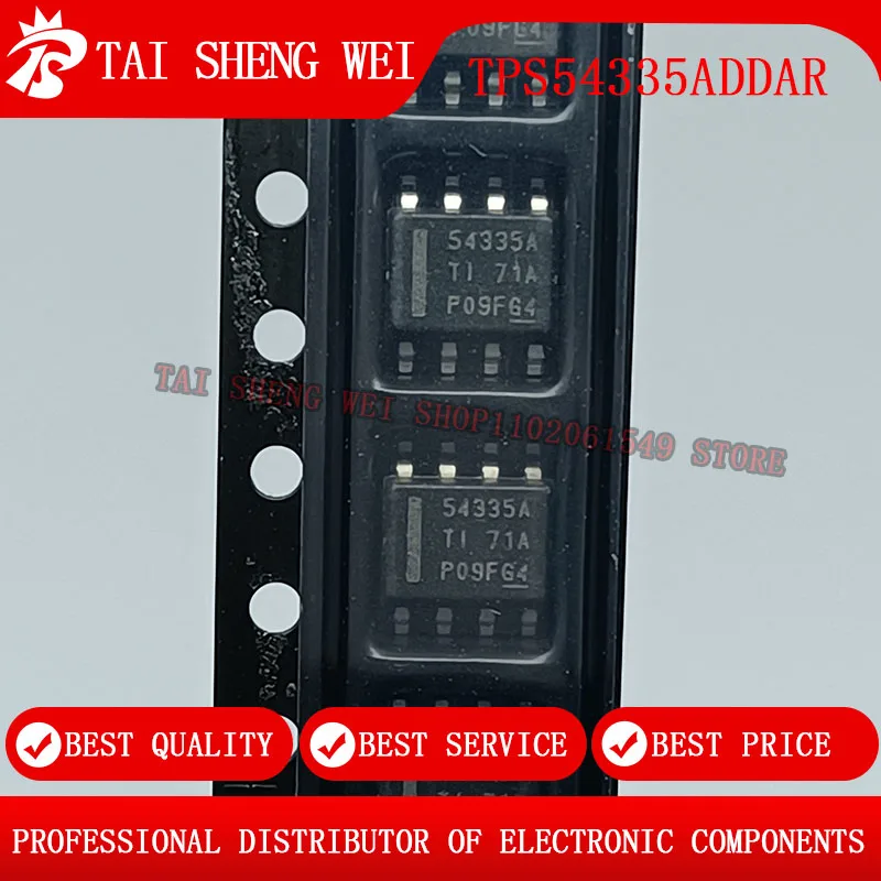 2PCS Brand New Original SMD TPS54335ADDAR TPS54335A Marked 54335A Package SOP-8 3A Synchronous Buck Converter