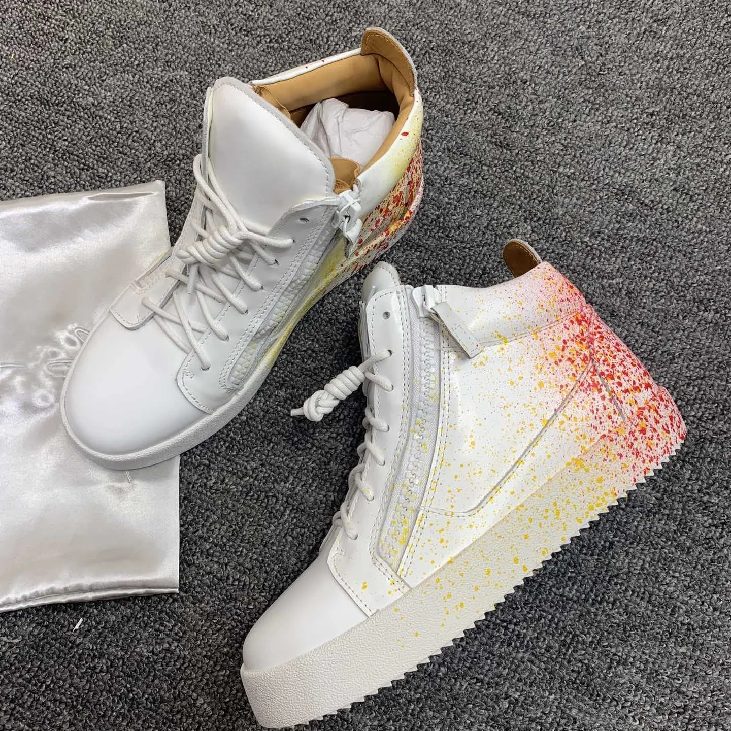 

Top Casual Sneakers for Men Brand Designer Women High-top Tennis shoes 35-48 Luxury Genuine Leather GZ Sports shoes 0844