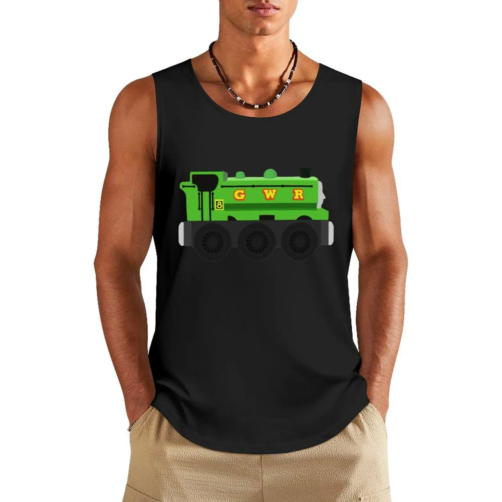 

Duck - Wooden Train Toy Tank Top sleeveless jackets Body man gym shirts summer clothes men 2025
