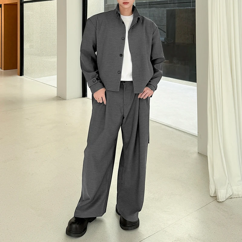 

INCERUN Мужские комплекты, однотонный свободный пиджак с длинными рукавами и брюки, комплекты из двух предметов, уличная одежда, 2021, модные мужские костюмы в корейском стиле